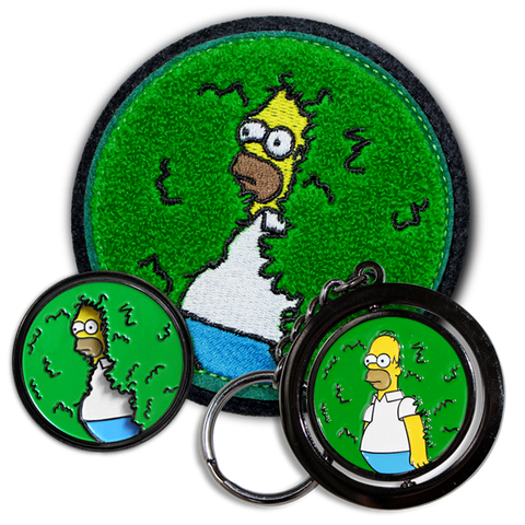 'DISAPPEARING HOMER' PATCH, PIN & KEYRING COMBO!