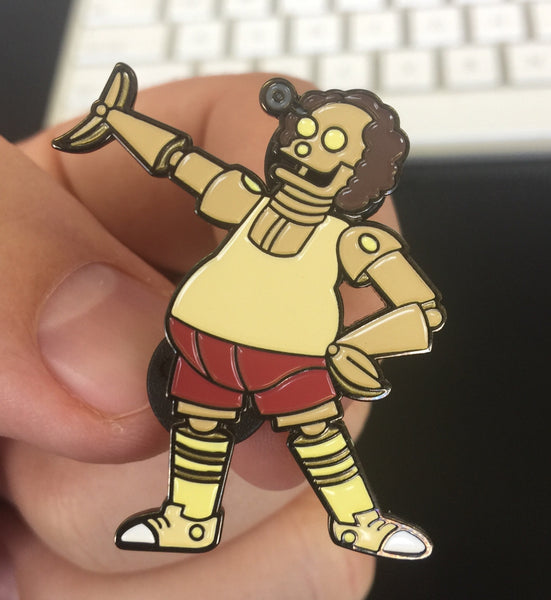 ROBOTIC RICHARD SIMMONS ENAMEL PIN